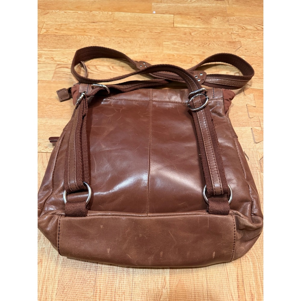 The Sak Brown Leather Convertible Backpack Crossbody Bag Boho Studded - Picture 2 of 5